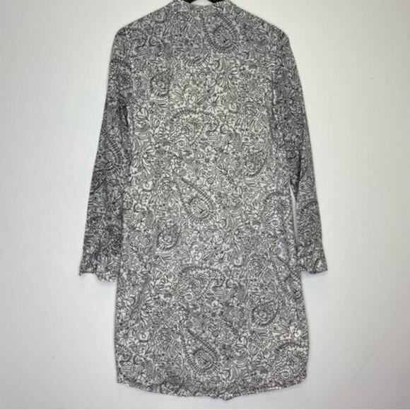 Tory Burch Doodle Print Shirt Dress Women Size 10 - Picture 4 of 8